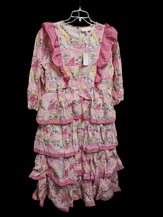 Simply Southern The Hailey Pink Floral Ruffled Tiered Dress - Picture 1 of 4